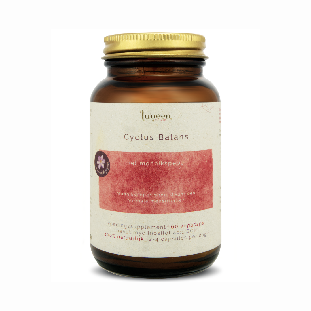 Een pack shot van Laveen Femme Cyclus Balans.