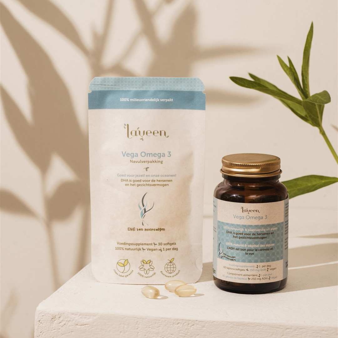 Laveen: Vega Omega 3 Navulverpakking (plantaardig, rijk aan DHA) – plantaardige DHA
