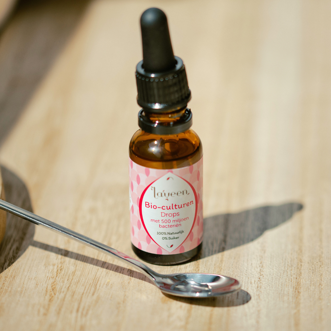 Sfeerfoto van de bio-culturen druppels.