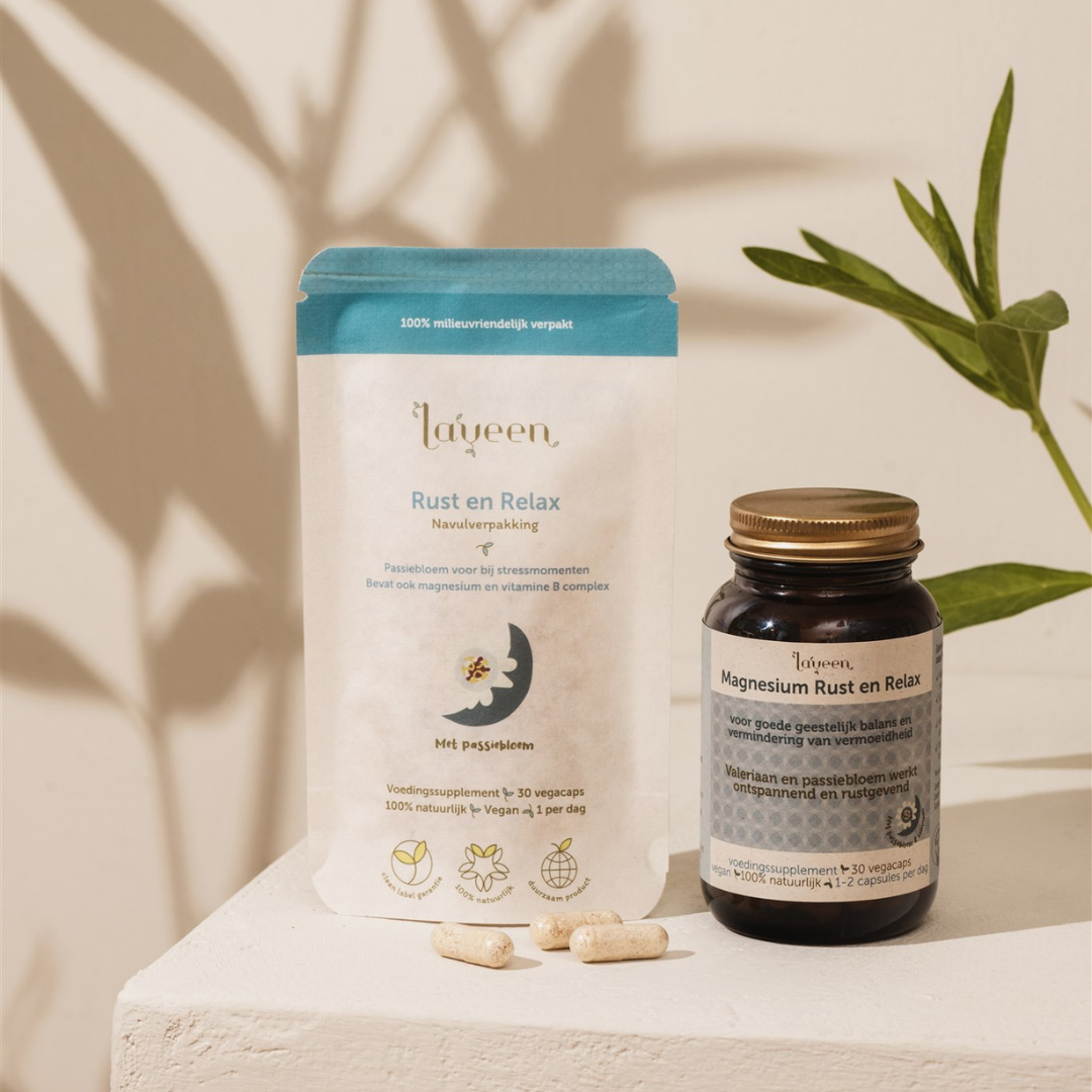 Laveen: Rust & Relax Navulverpakking – Magnesium en Vitamine B-complex & Ashwagandha – Multivitamine Capsules