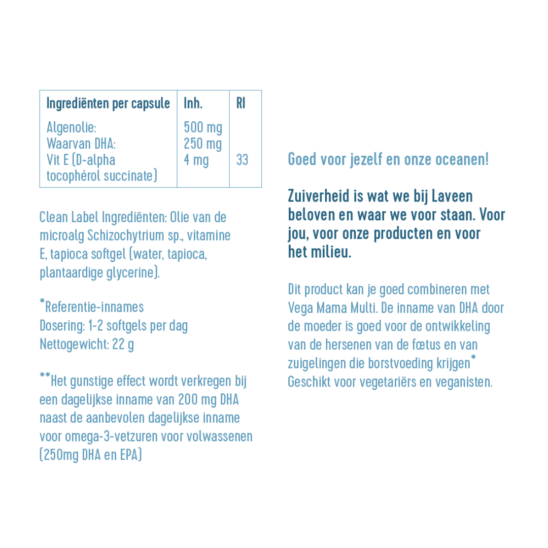 Laveen: Mama Omega 3 Navulverpakking – DHA – Zwangerschap Pillen