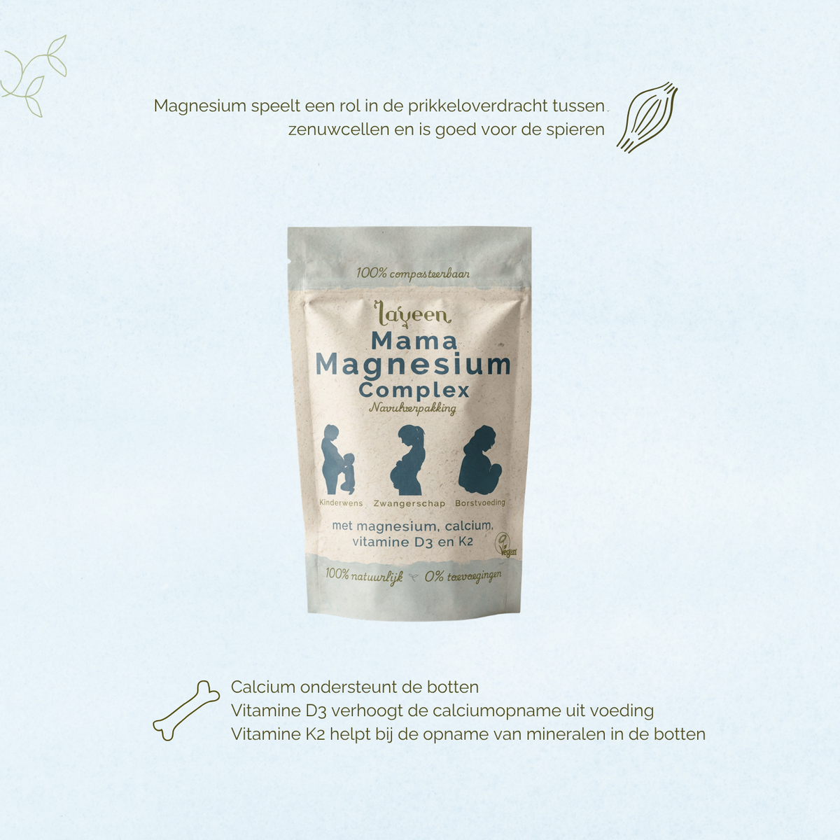 Mama Magnesium Complex Navulverpakking - Zwangerschap magnesium & calcium - 30 capsules