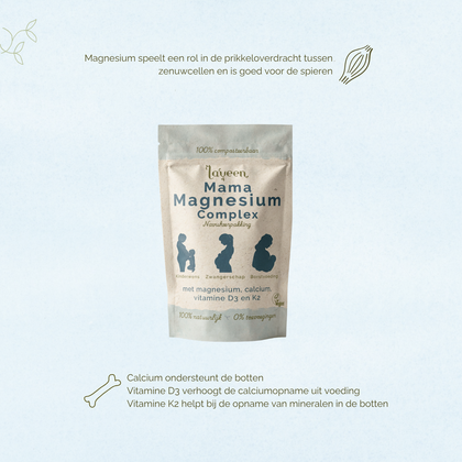 Mama Magnesium Complex Navulverpakking - Zwangerschap magnesium & calcium - 30 capsules