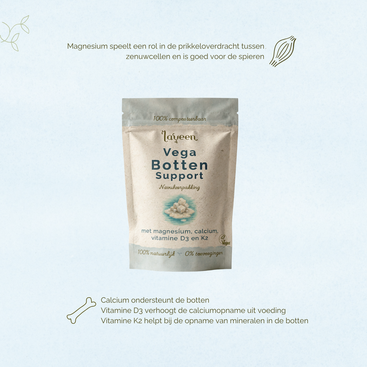 Vega Botten Support Navulverpakking- Magnesium + calcium complex - 30 capsules