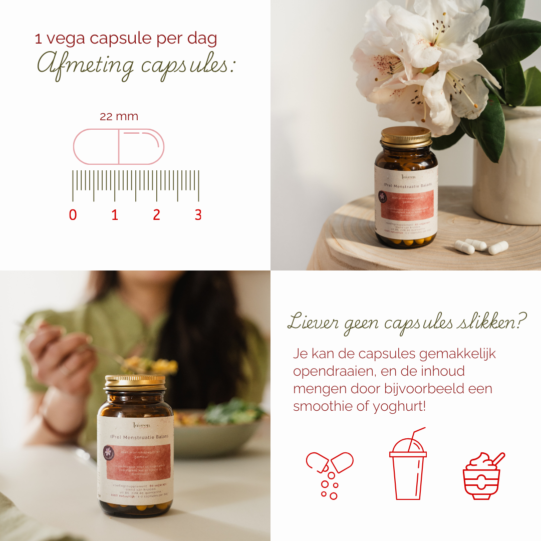 Gebruiksadviezen; 1 capsule per dag, ze zijn 22 mm lang. Je kan ze opendraaien en door een smoothie of yoghurt mengen.