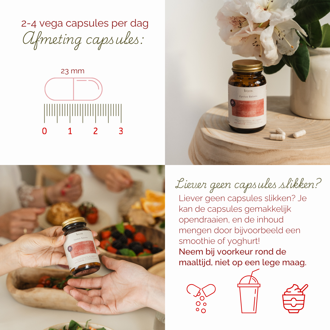 Adviezen; neem 2-4 capsules per dag, ze zijn 23 mm lang. Je kan de capsules ook opendraaien en door een smoothie of yoghurt mengen. Neem het liefst rond de maaltijd.