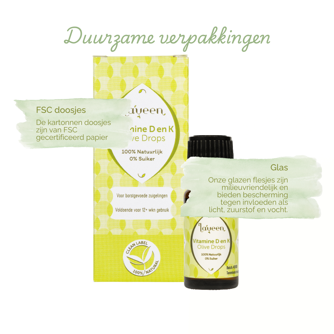 Wij maken gebruik van duurzame verpakkingen: de doosjes zijn van FSC gecertificeerd papier en de flesjes zijn van milieuvriendelijk glas.