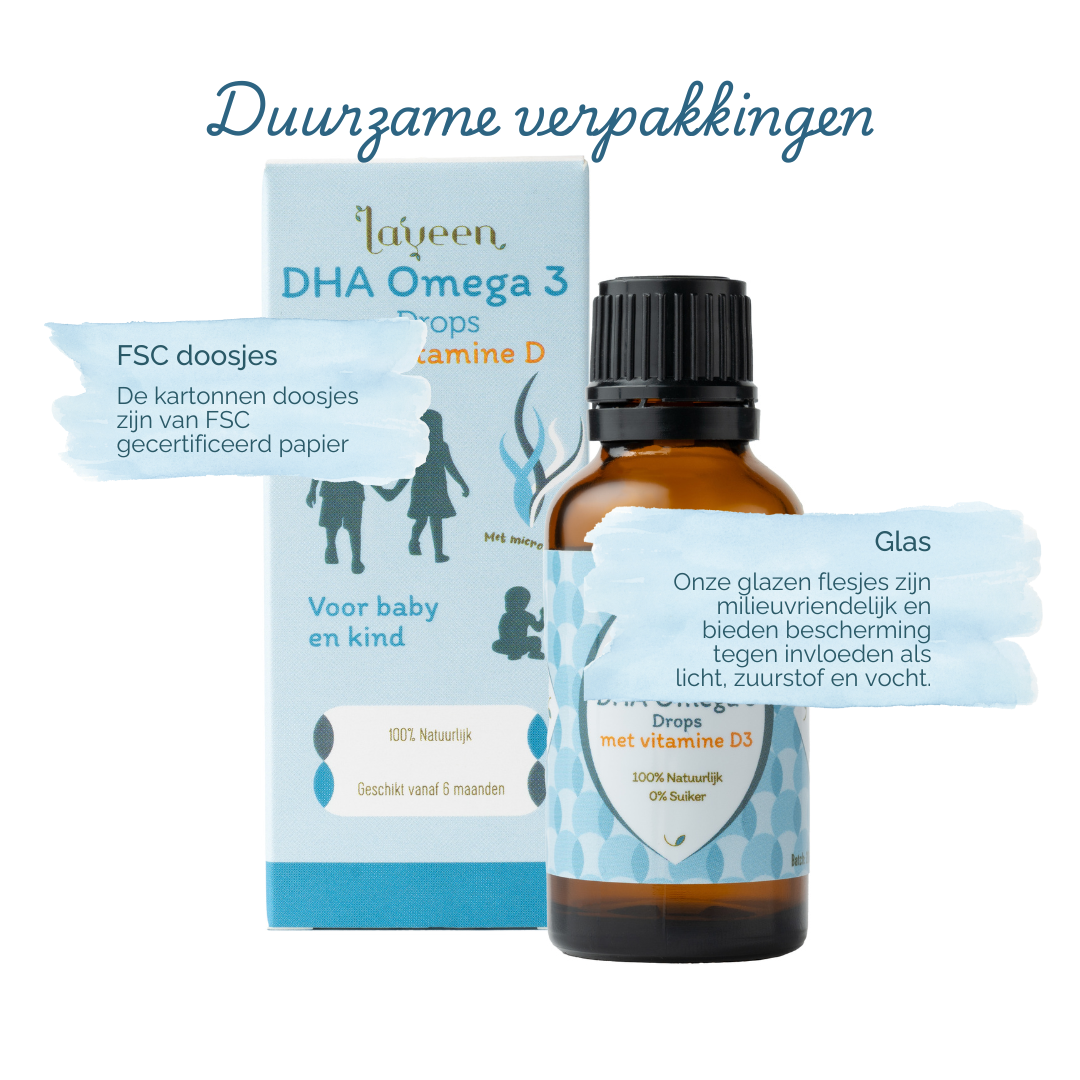 Wij maken gebruik van duurzame verpakkingen: de doosjes zijn van FSC gecertificeerd papier en de flesjes zijn van milieuvriendelijk glas.