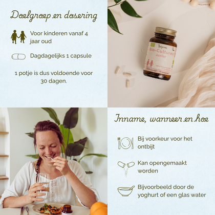 Bio-culturen Junior - Biologische probiotica voor kinderen - 30 capsules