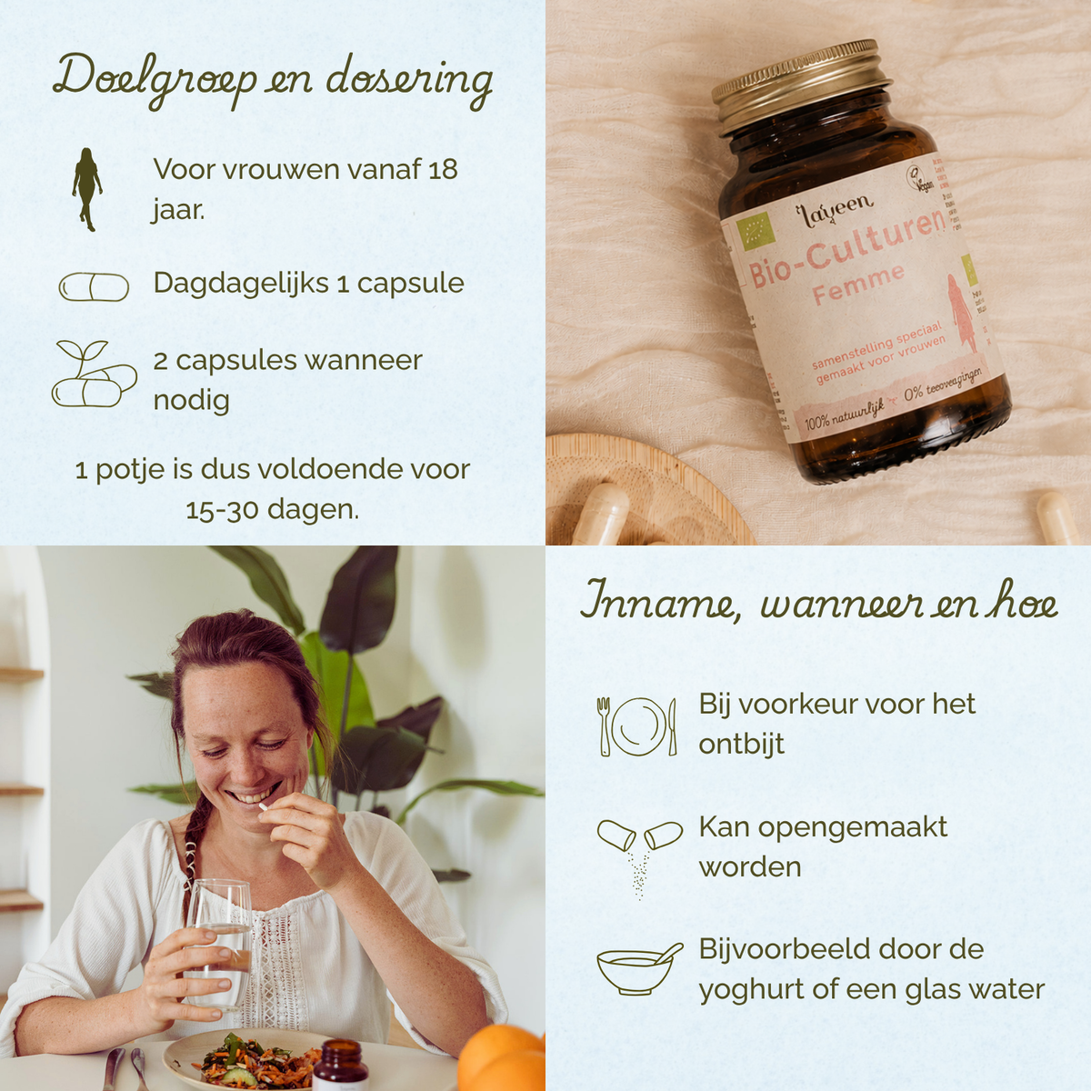 Bio-culturen Femme - Probiotica met D-Mannose voor vrouwen - 30 capsules