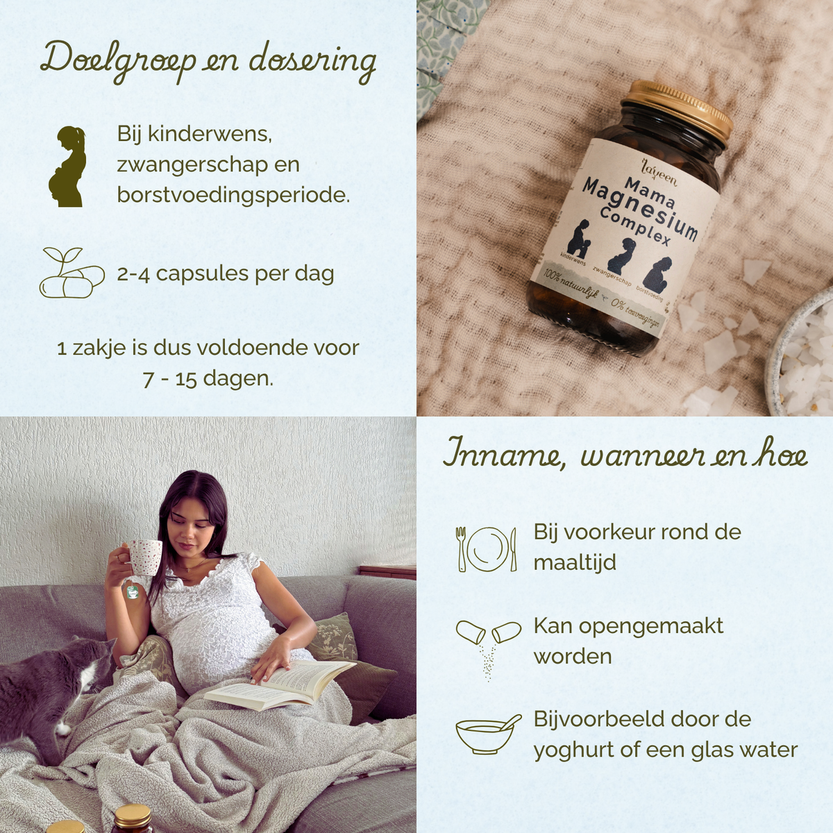 Mama Magnesium Complex Navulverpakking - Zwangerschap magnesium & calcium - 30 capsules