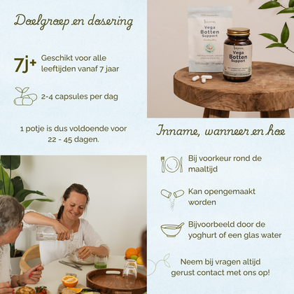 Vega Botten Support Navulverpakking- Magnesium + calcium complex - 30 capsules