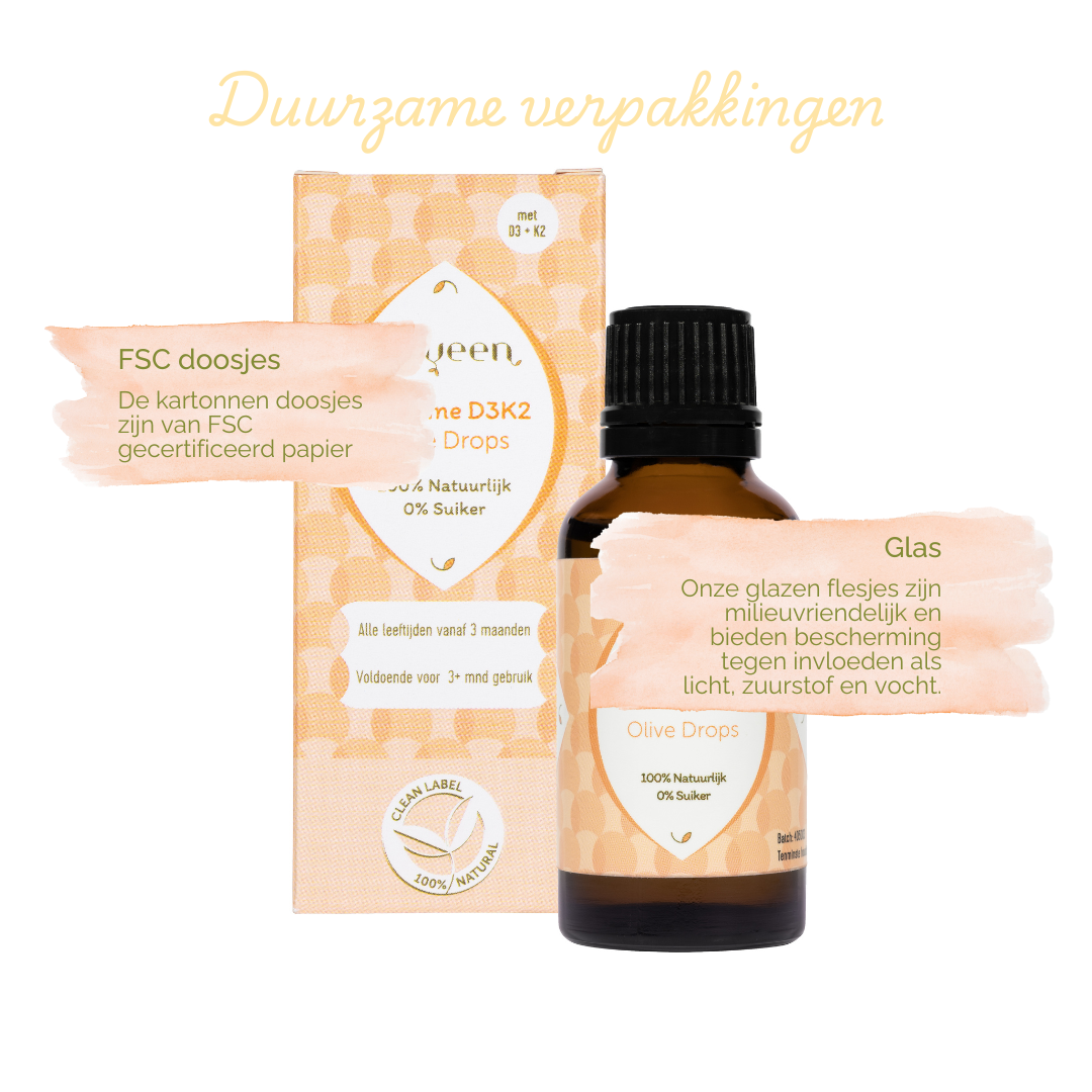 Wij maken gebruik van duurzame verpakkingen: de doosjes zijn van FSC gecertificeerd papier en de flesjes zijn van milieuvriendelijk glas.