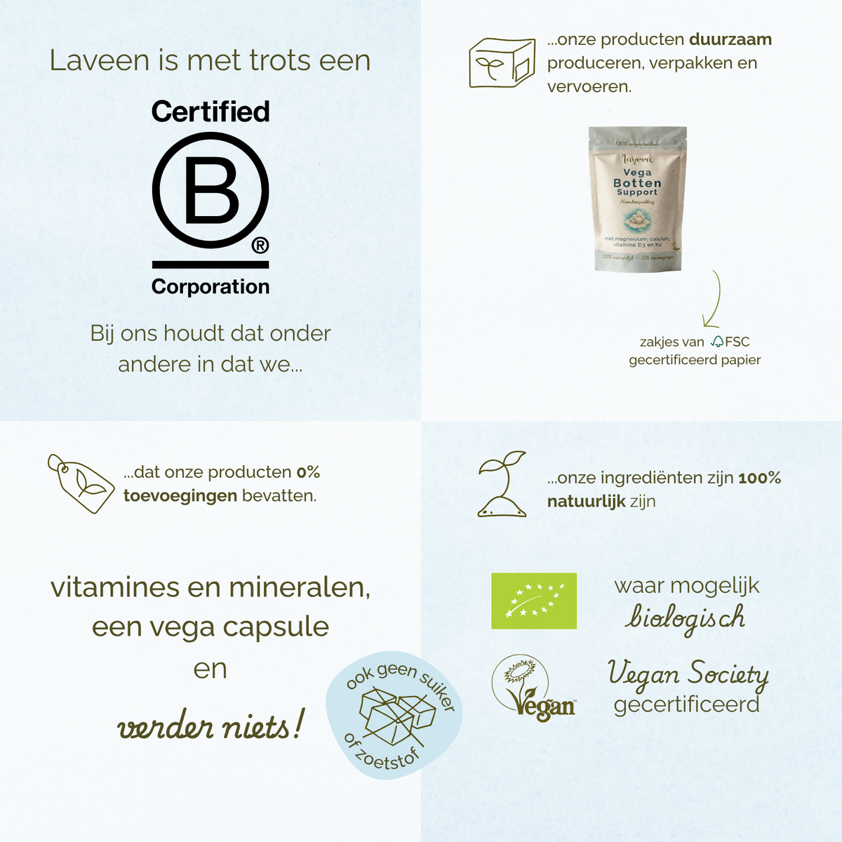 Vega Botten Support Navulverpakking- Magnesium + calcium complex - 30 capsules