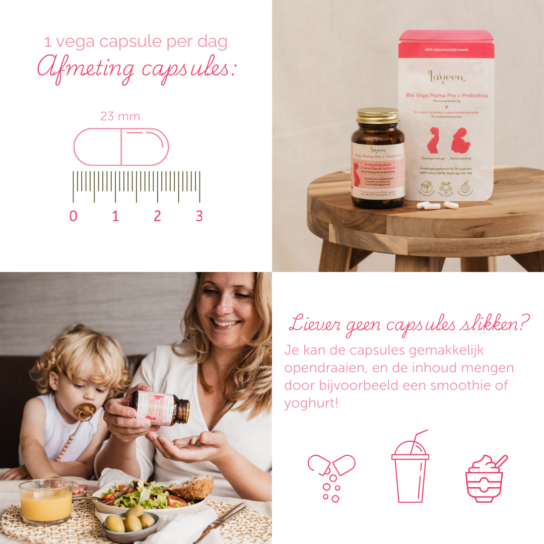 Gebruiksadviezen: 1 capsule per dag, ze zijn 23 mm lang. Je kan de capsule ook opendraaien en door een smoothie of yoghurt mengen.