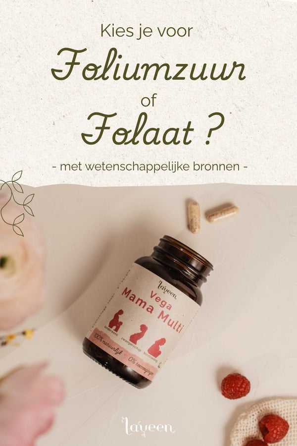 pinterest cover voor het artikel over foliumzuur vs folaat van Laveen