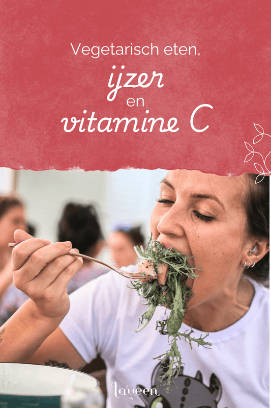 vegetarisch eten, ijzer en vitamine C pinterest cover