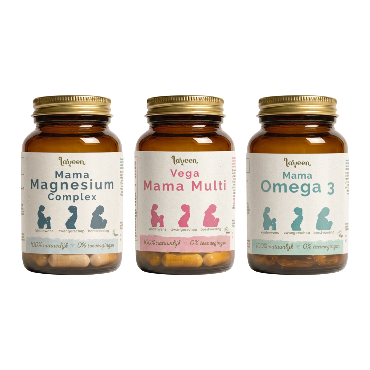Laveen Mama Kinderwens Voordeelbundel met Mama Magnesium Complex, Vega Mama Multi en Mama Omega 3.