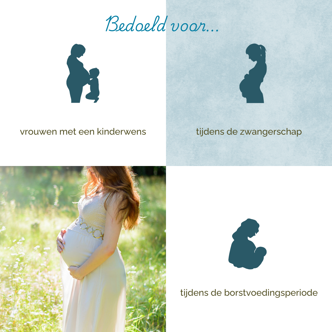 Bedoeld voor vrouwen met een kinderwens, tijdens de zwangerschap en tijdens de borstvoedingsperiode.