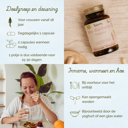 Bio-culturen Femme - Probiotica met D-Mannose voor vrouwen - 30 capsules