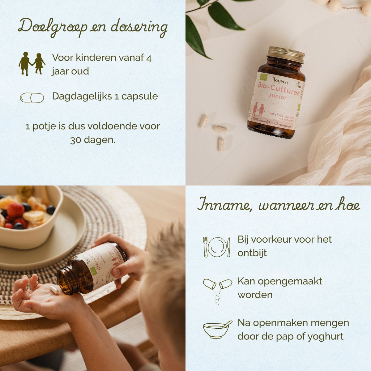 Bio-culturen Junior - Biologische probiotica voor kinderen - 30 capsules